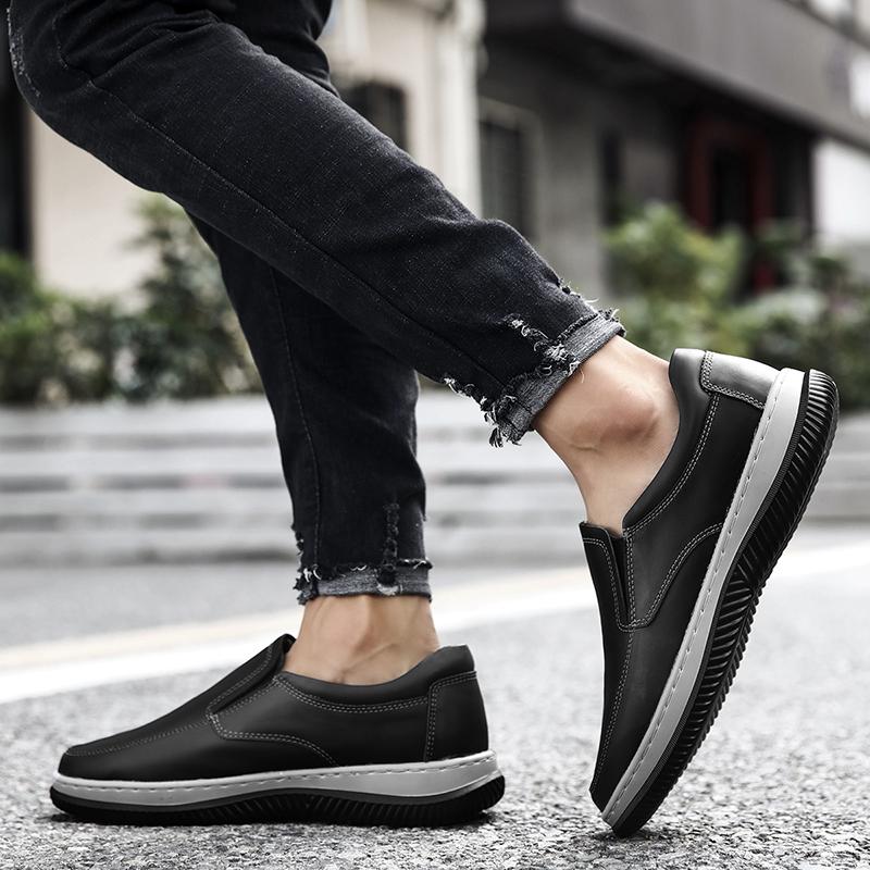 Newest Male Comfortable Genuine Leather Shoes Slip On Band Fashion Design Casual Men'S Shoes Business Loafers Man Handmade Footwear