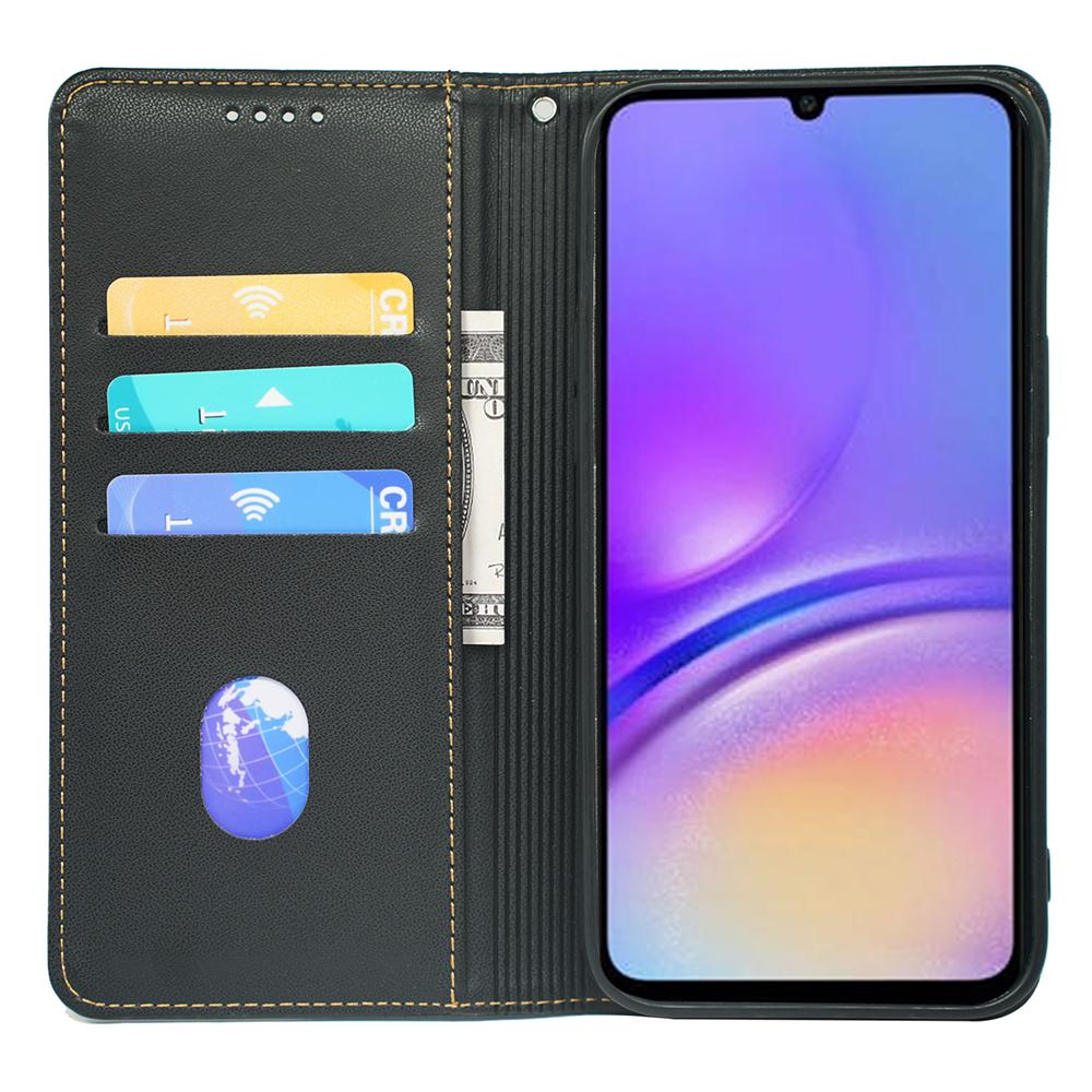 

For Samsung Galaxy A06 4G Case Four-Leaf Clover Leather Flip Phone Cover Stand Wallet Dark Purple