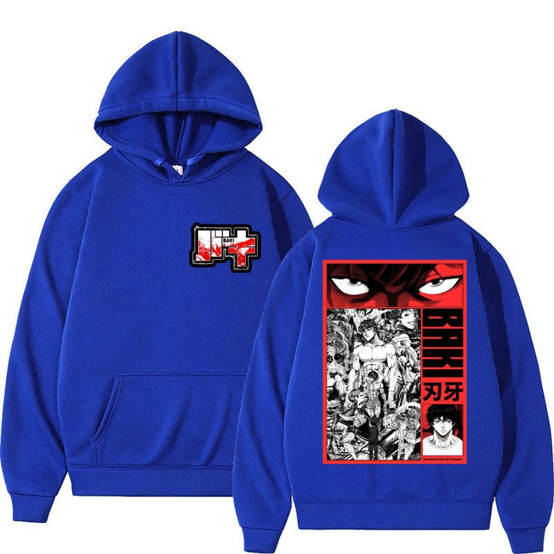 Japanese Anime Baki Hanma The Grappler Hoodies Men Women Harajuku Vintage Manga Long Sleeve Casual Oversized Fleece