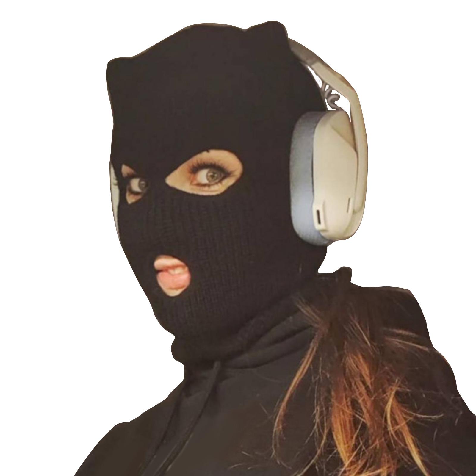 

Жуткая вязаная шапка-бини, страшные заклепки, маска-балаклава с гримасой грабителя, костюм для вечеринки, косплей, шапки для вечеринки грабителей