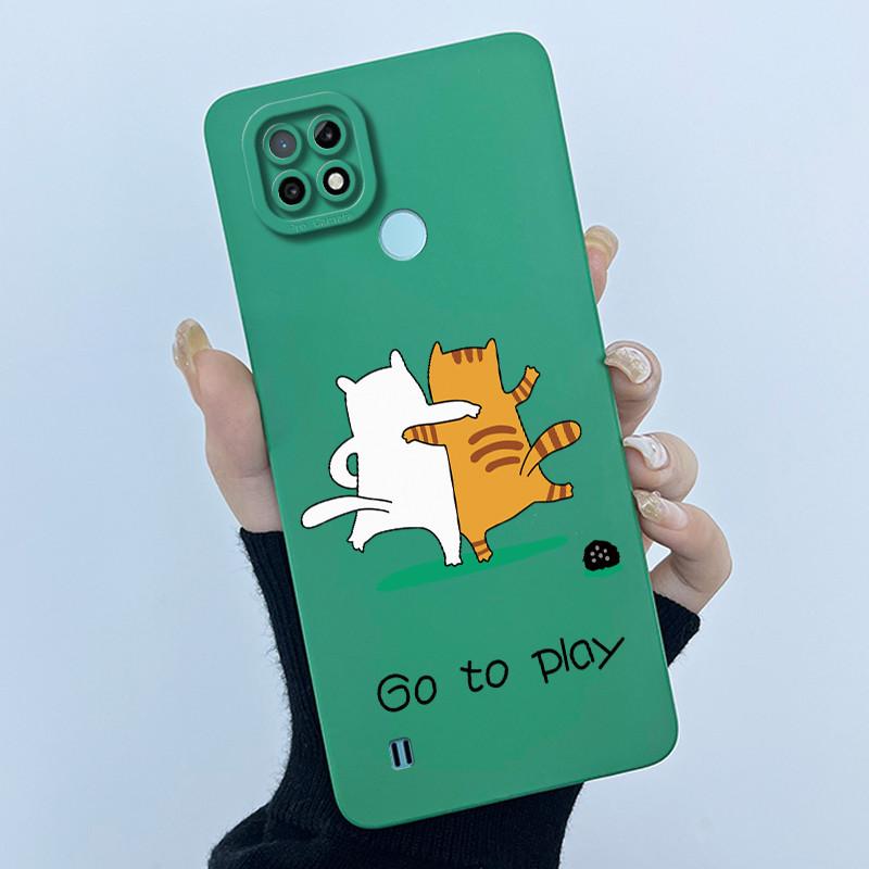 For Realme C21 RMX3201 / C21Y RMX3261 RMX3263 C25Y Phone Case Coque Soft Silicone Sweet Painted Girls Lovely Printed Back Cover