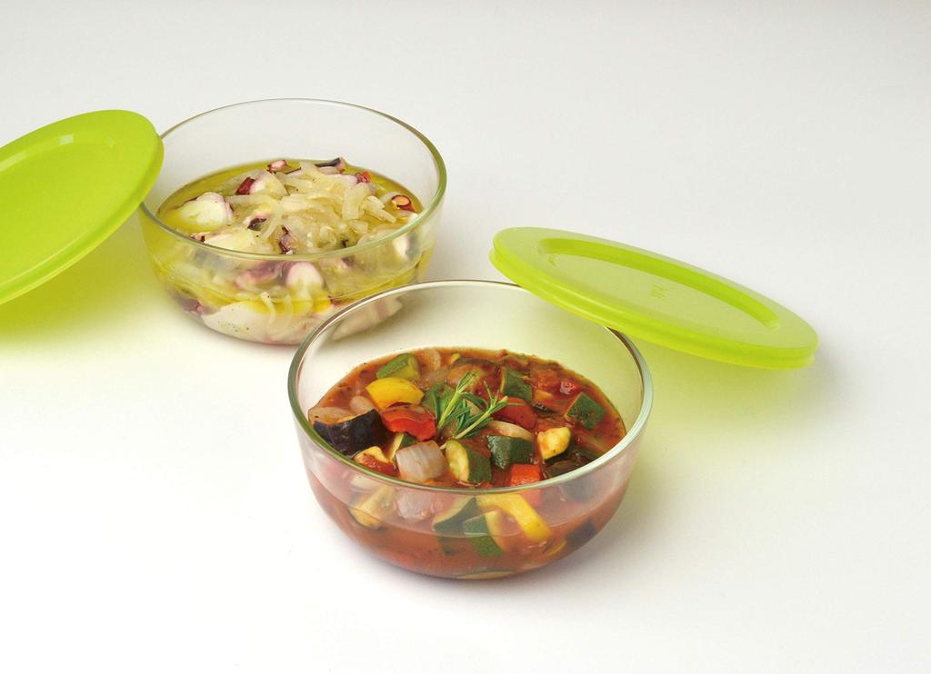 Iwaki Glas Vorratsbehälter Set aus Mikrowellen- und Ofen-Hitzebeständigen Behältern, Schüssel, Groß, 2, 800ml, Bunt, Glas, Sicher, SK4150-2G