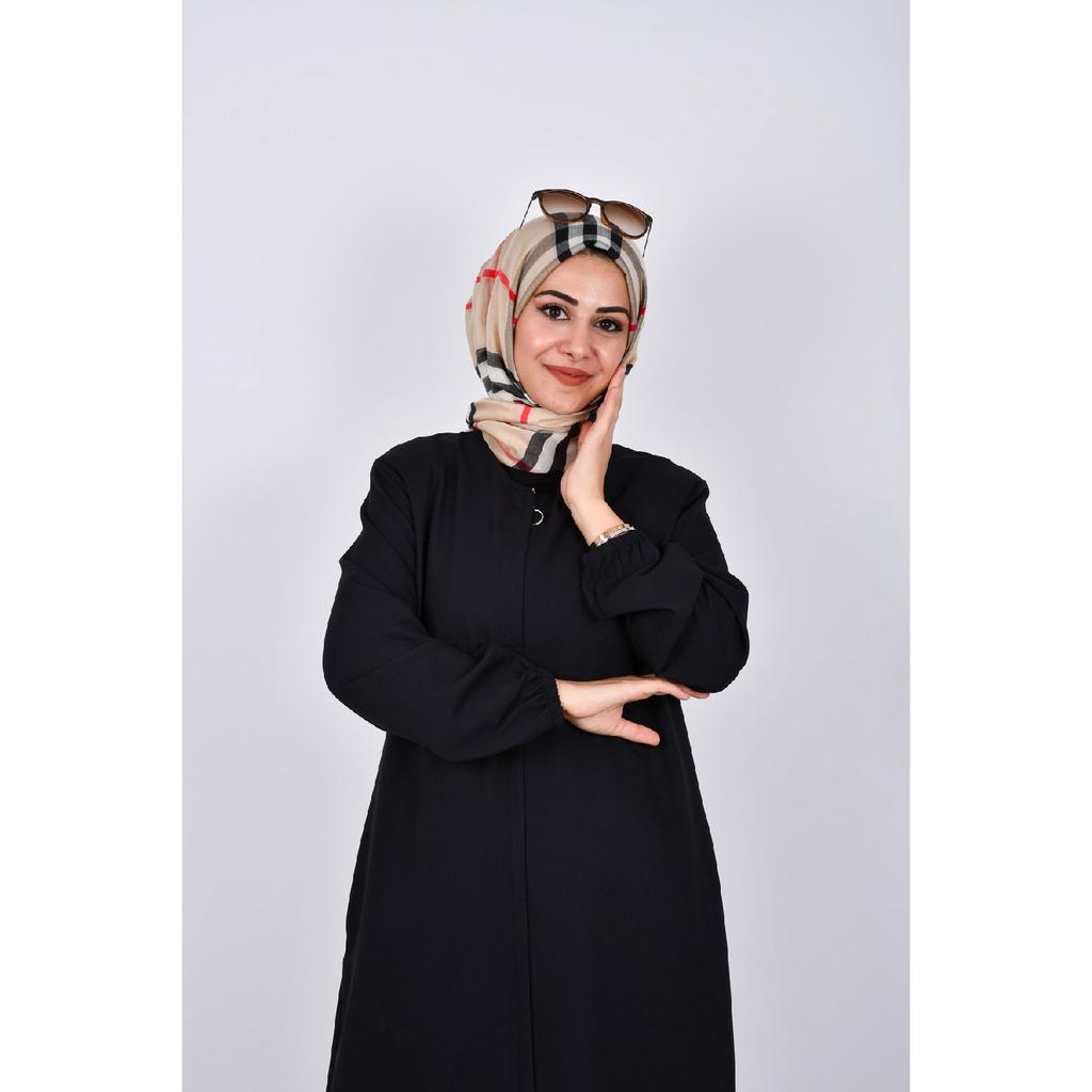 Abaya simplă zilnică de lungime întreagă, cu plăcuță ascunsă