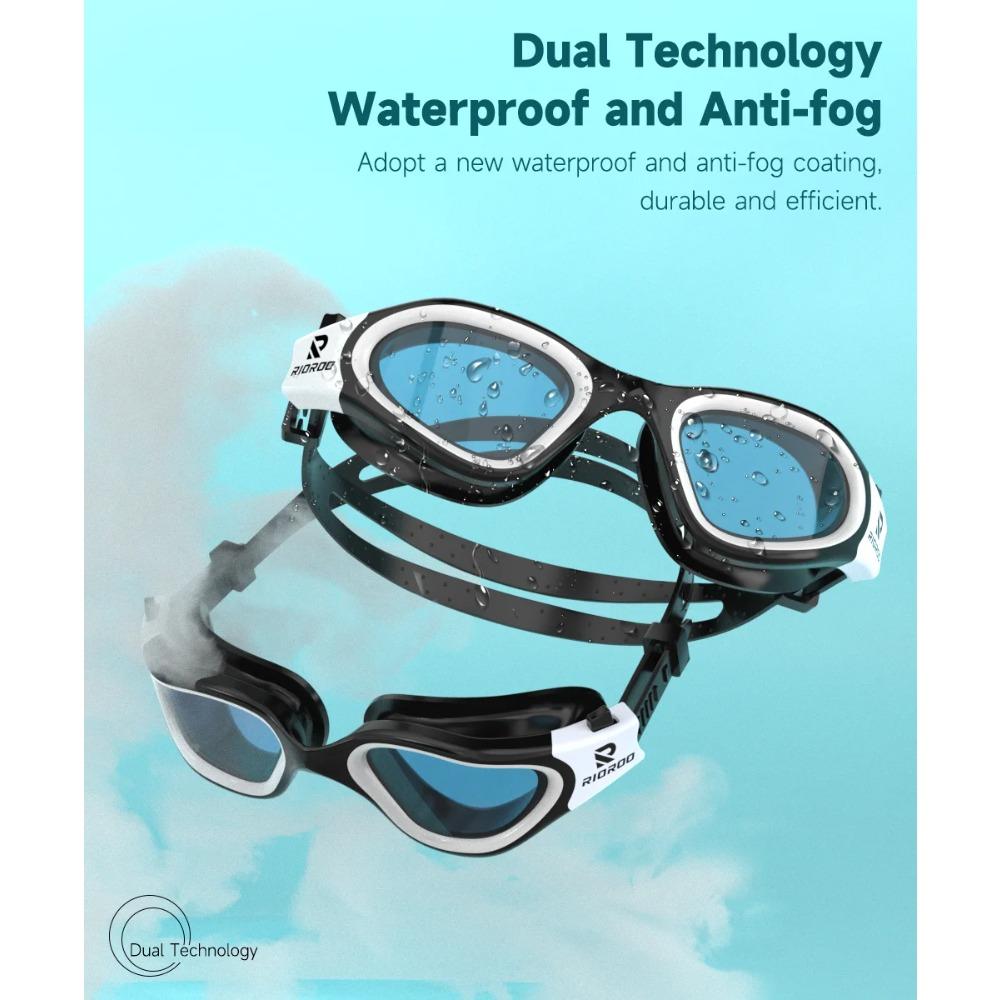 Svømmebriller for voksne Profesjonelle briller Antidugg UV-beskyttelse Menn Kvinner Svømmebriller Vanntett Justerbar Silikon iBassenget