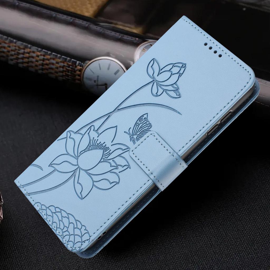 Étui Portefeuille en Cuir à Fleurs en Relief 3D avec Support Livre Pour iPhone 17 16 15 Pro Max Samsung S25 Xiaomi Redmi Note 14 Honor Oppo Fentes pour Cartes Rabat