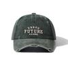 Trendy fashion hole washed old baseball cap spring and summer street versatile men's and women's green sun hat