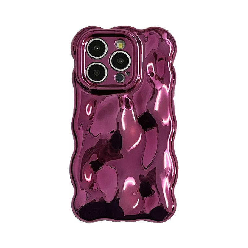 

Fashion Plating Rose 3D Bubble Wave Case For iPhone 16 Pro Max 17 13 14 12 11 15 Plus Soft Glossy Silicone Back Cover iPhone 11