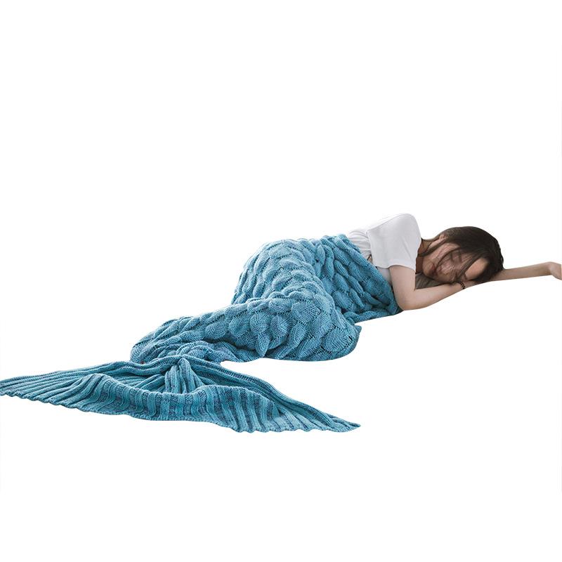 Mermaid Fish Scale Knitted Blanket - Fish Tail Design (Tax Excluded)