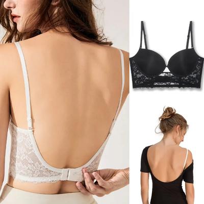 Backless sutyen görünmez Bralette dantel düğün sütyen bel iç çamaşırı Push Up sütyen kadın dikişsiz iç çamaşırı seksi korse BH