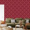 Geometric rhombus wallpaper, red background, red center, 50x1000
