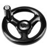 12mm Hole Round Hand Wheel Black Color Metal Hand Wheel 3 Spoke Hand Wheel  For Milling Machine