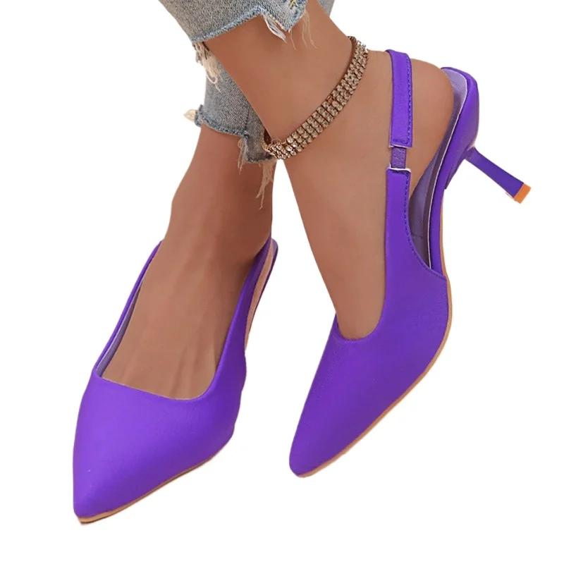 

Большие размеры Женская обувь Босоножки на каблуках Женские модные туфли на каблуках Женские туфли с острым носком на тонком каблуке 43