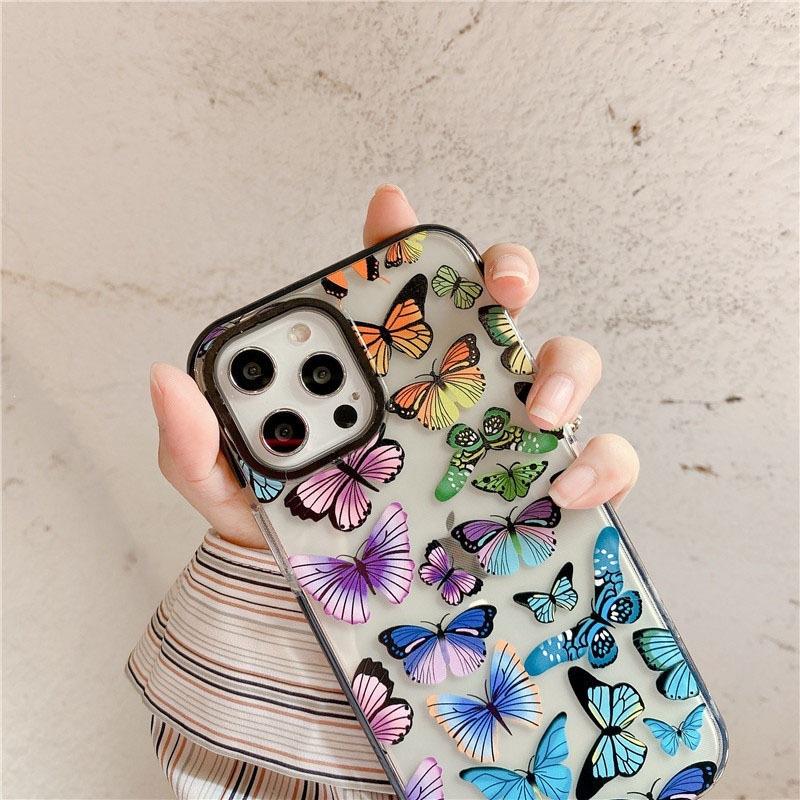 Ins wind color butterfly case iphone16 15 14ProMax 13 XS iPhone case
