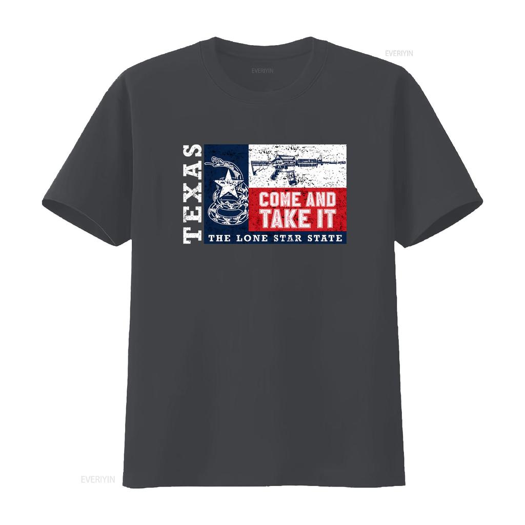 Texas Der Lone Star State Kommt Und Nehmt Es T-Shirt Einzigartiges Design mit Schlangen-Gewehr-Print vintage Gewaschen Weich streetwear