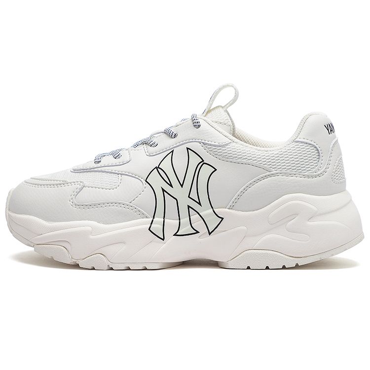 MLB Big Ball Chunky Fabric Synthetic Leather Vintage Wear-Resistant Lightweight Increased Height Low-Top Dad Shoes Unisex Sneaker 3ASHC312N-50IVL