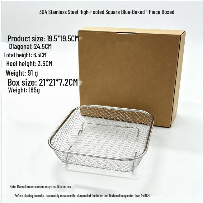 304 Stainless Steel Baking Rack for Air Fryer & Oven - Dehydrating, Oil Draining, and Frying.