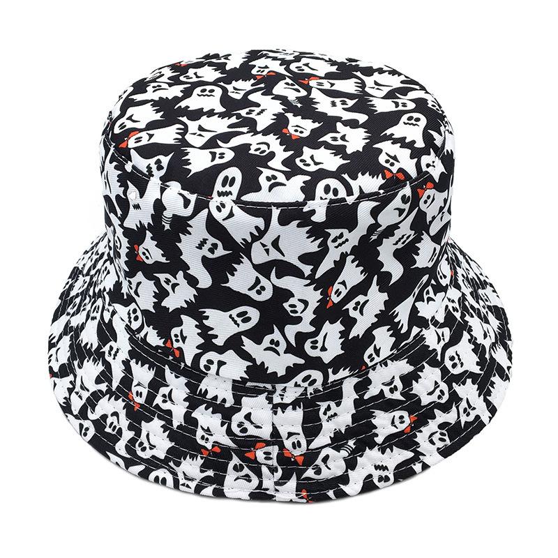 New Halloween printed bucket hat pumpkin lantern personality casual ghost basin hat sun hat funny trend hat
