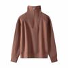 450g High Neck Half-Zip Fleece-Lined Thermal Sweatshirt - Warm and Loose for Autumn and Winter.