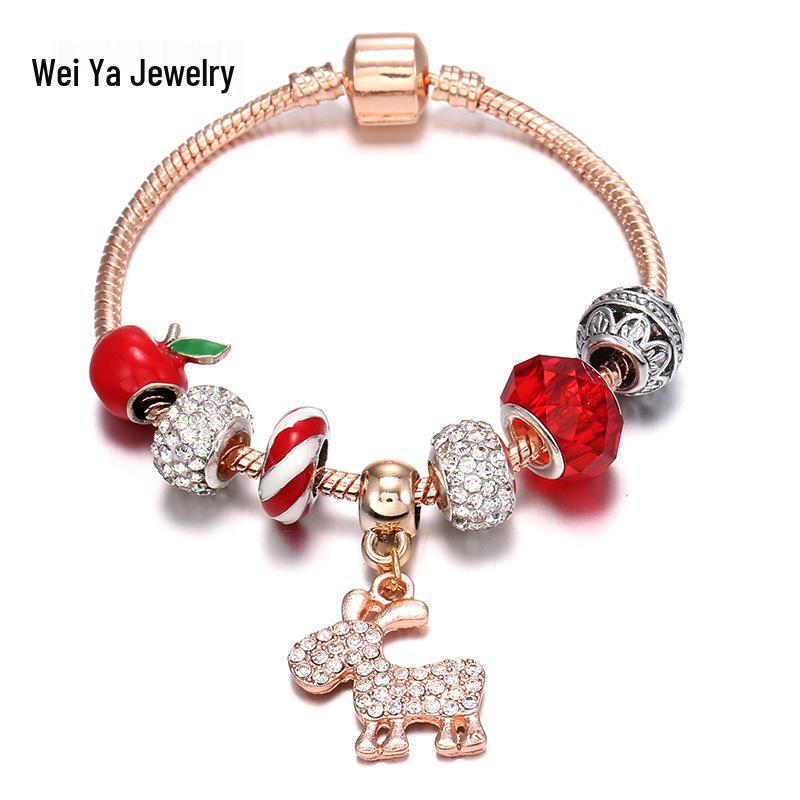 

Браслет-шарм Pandora Рождественский Страз Олень и Мир Яблоко 19cm Bracelet