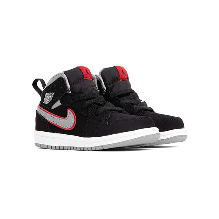 Jordan 1 Mid Black Particle Grey Gym Red TD 640735-060