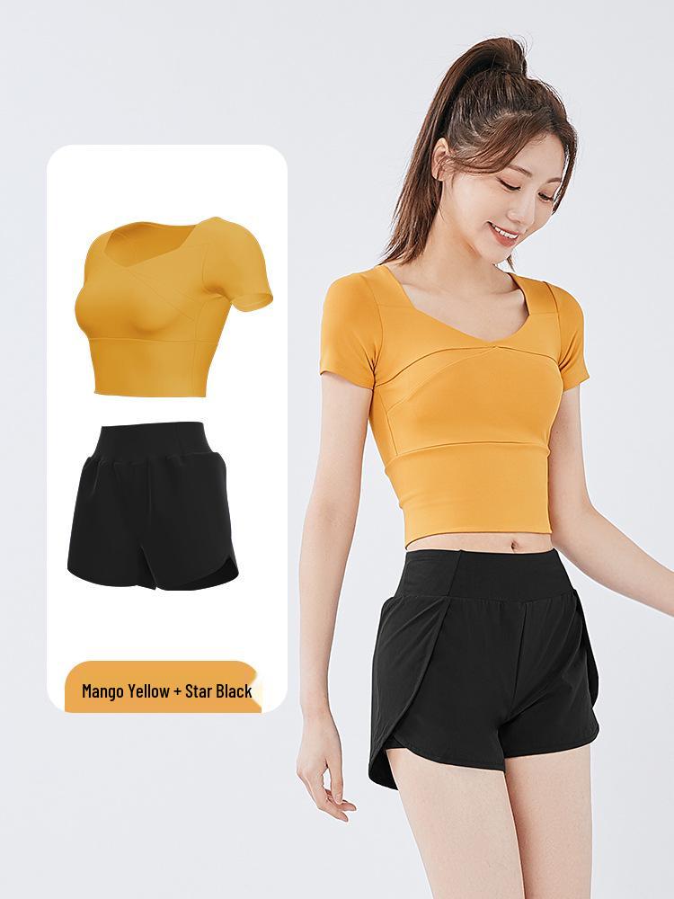 Women's Quick-Dry Summer Yoga & Fitness Two-Piece Set - Casual Sportswear Plus Size Short Sleeve