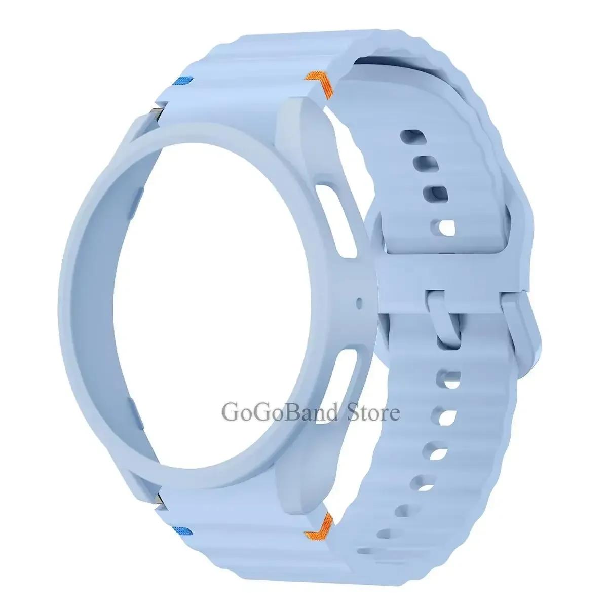

Чохол+Ремінець для Samsung Galaxy Watch 7 6 5 4 40мм 44мм Силіконовий офіційний Ремінець ПК Захисна Кришка Бампер для Galaxy Watch 6Classic Galaxy 4 Clasic 46mm