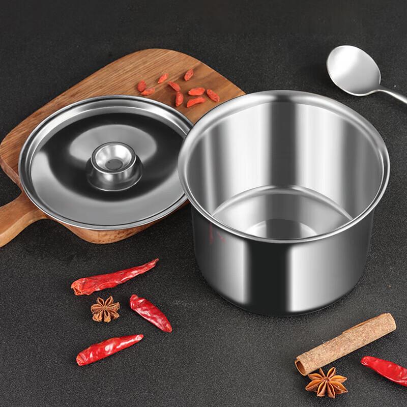 Stainless Steel Condiment & Oil Storage Jars with Lids