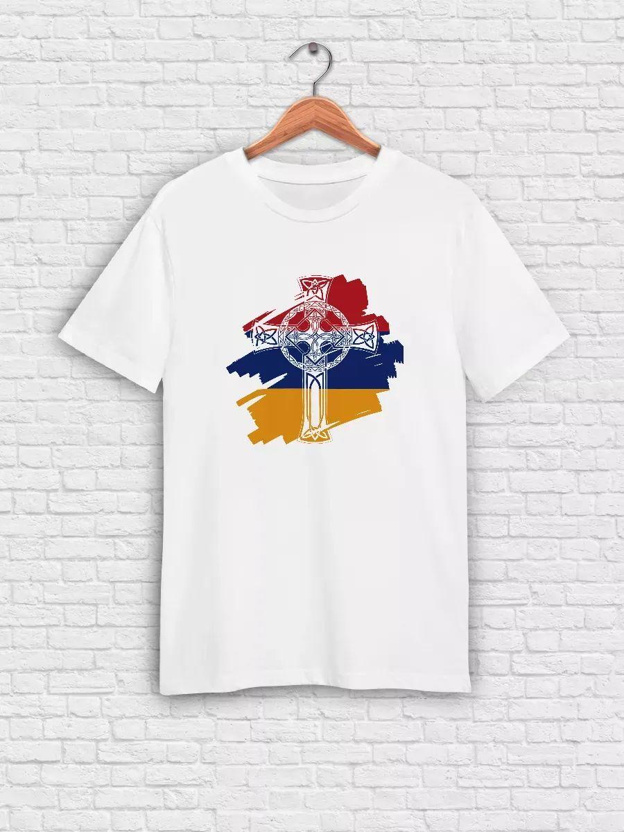 

Armenian cross T-shirt, Armenia flag religion L