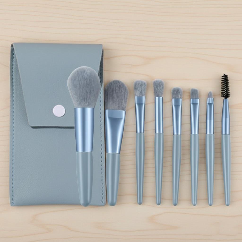8Pcs Mini Portable Travel Soft Makeup Brushes Set Eye Shadow Foundation Powder Lip Concealer Blush Brush for Daily Beauty