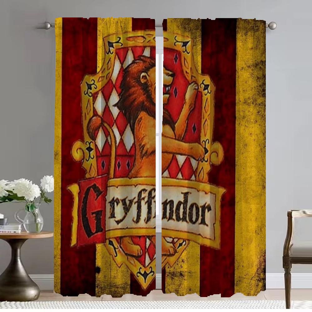 Hogwartes Curtains Child Room Shades Blackout Curtains 2 Pieces Living Room Curtain Halloween Decoration Partition Kitchen Panel