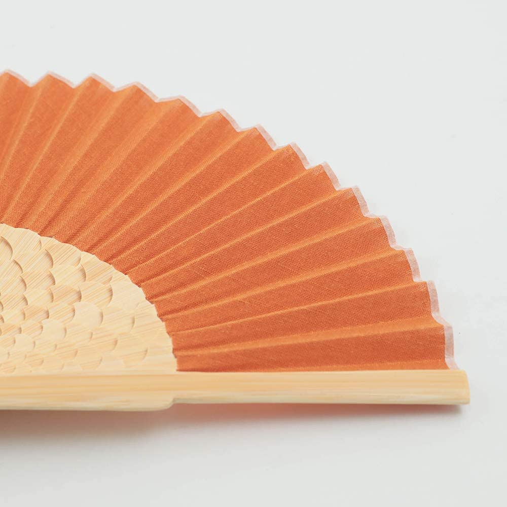Shoroku LOTUS Fan Boxed Day Present Gift Stylish Design Sensu Orange [Nishikawa Shoten] (Orange) Mother's