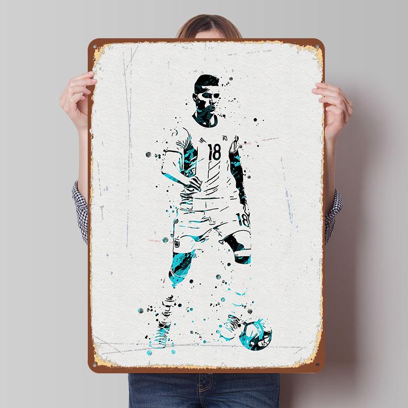 

Argentina Soccer Painting Tinplate Poster Customized Wall Art Vintage Metal Signs Retro Tin Plaque for Bedroom Decoration Room 7.9x11.8In(20x30cm)