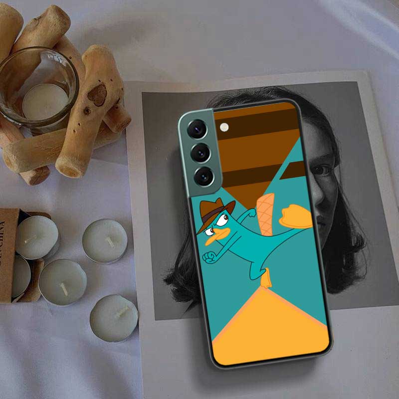 Cartoon Perry The Platypus Phone Case For Samsung Galaxy S22 S25 Ultra S21 S10 Plus S26 Edge S20 S23 S24 FE Cover Silicone S