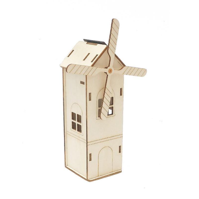 

Solar Powered Windmill Diy Wooden House Kit For Kids 7-14 Years Old Customizable Educational Toy