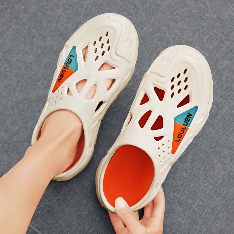 New Summer Men's Casual Thick Bottom Anti-slip Fashion Round Head Indoor Outdoor Beach Sandals Slip-On Breathable EVA