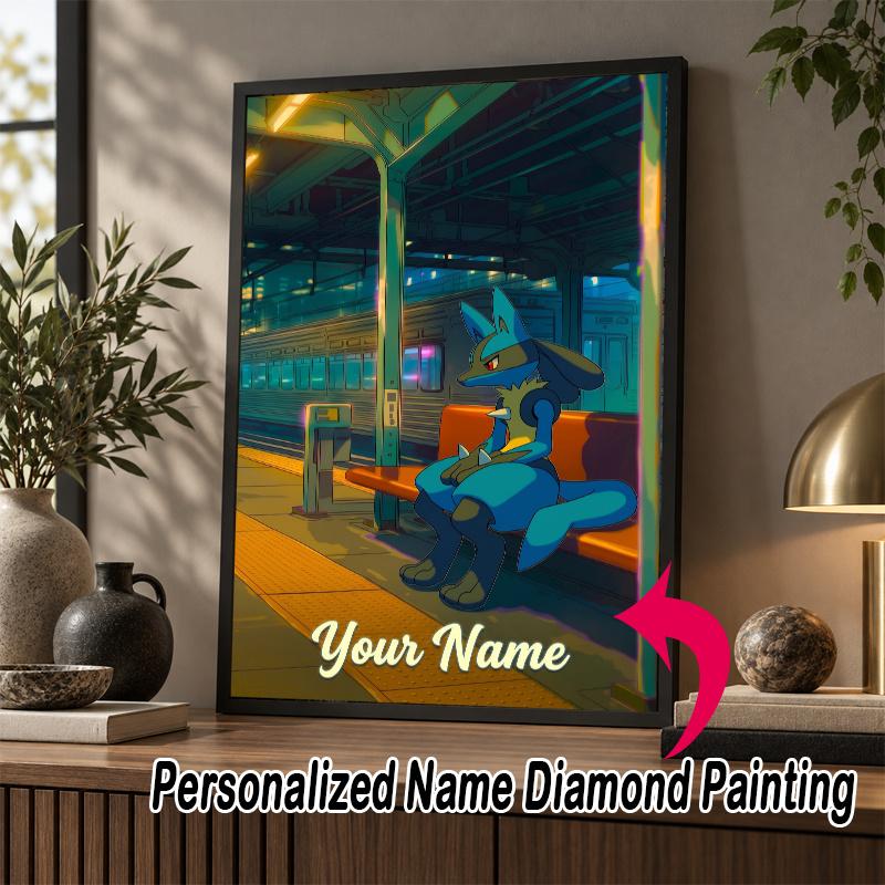 Personalized Greninja Diamond Art Custom Name 5D Diamond Painting Full Drill DIY Craft