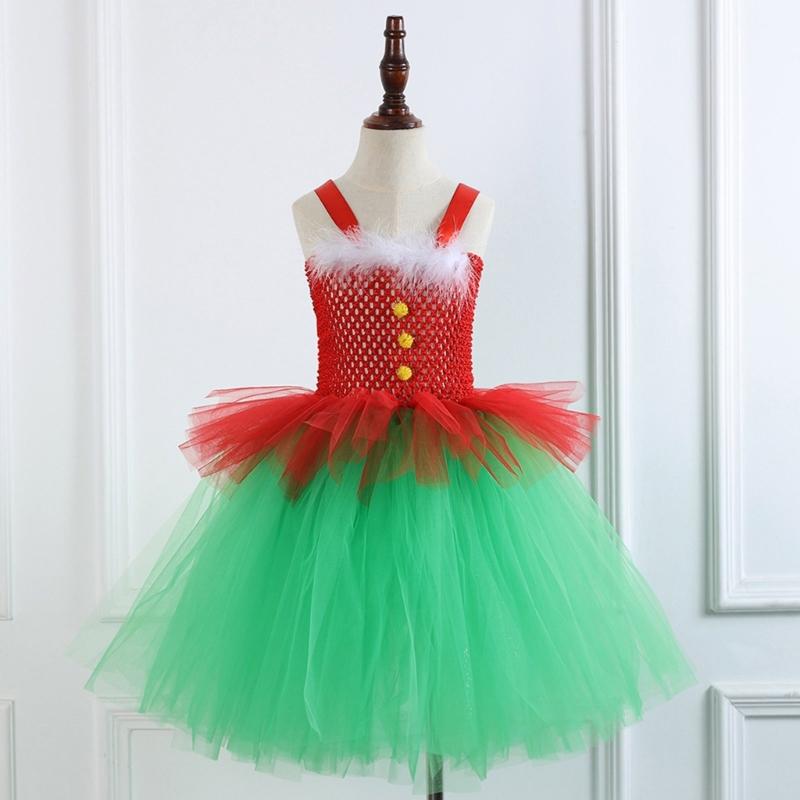 Kinder Weihnachten Elf Kostüm Zubehör für Mädchen 2-12 Weihnachten Geburtstag Fotografie Enthält Kleid und Weihnachtsmütze