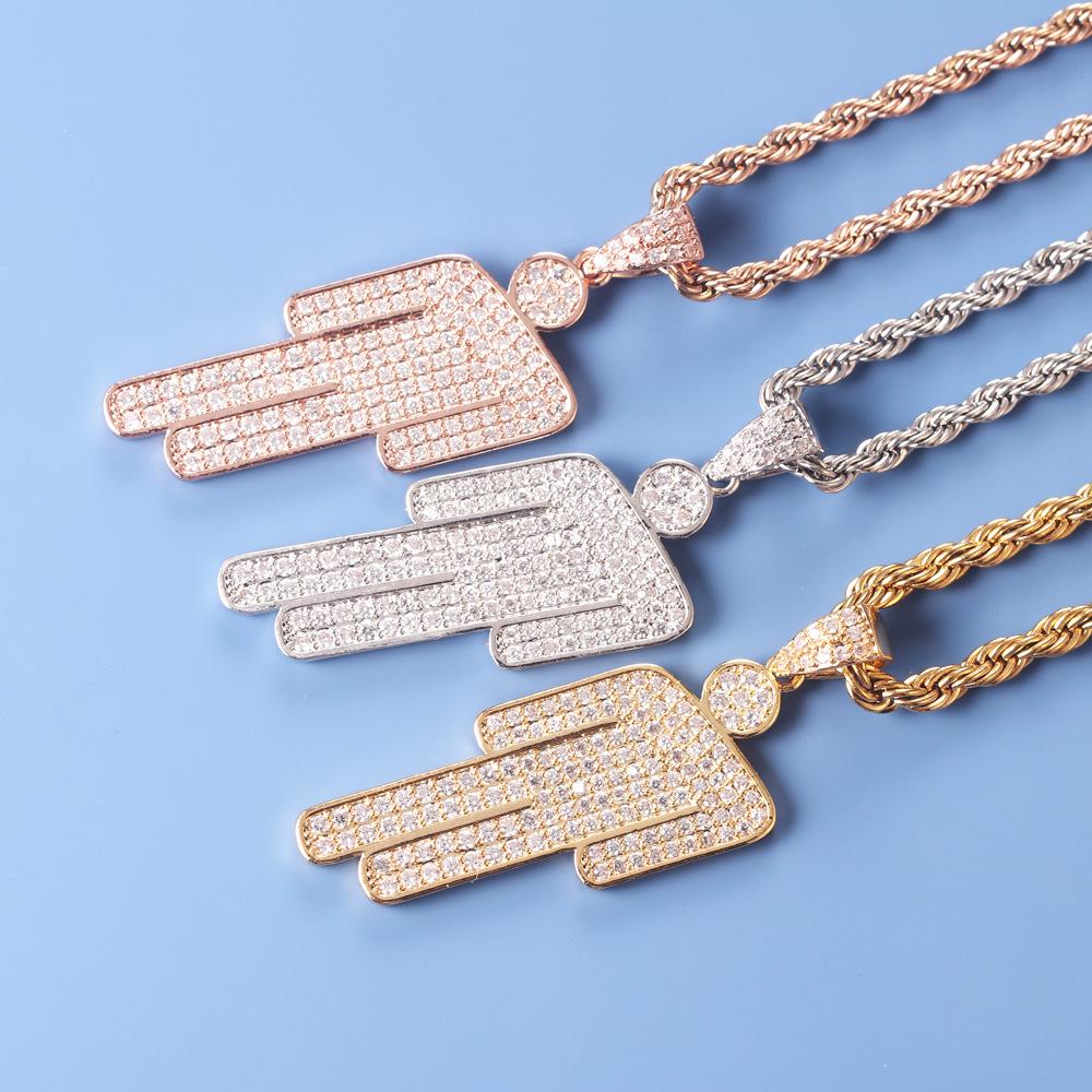 European Cartoon Zirconia Pendant Necklace - Hip Hop Style for Men and Women
