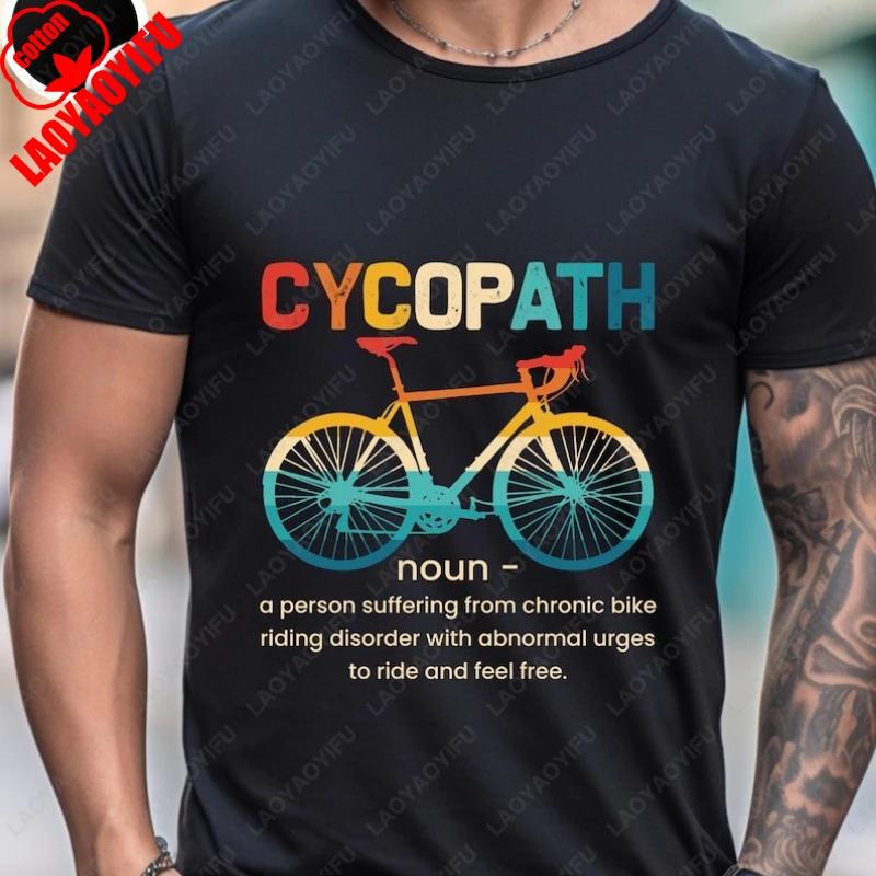 

Cycopath Забавные Велосипедные Байкерские Каламбурные Футболки для Велосипедистов Мужчин Женщин Хлопок Камисеты Креативные Трендовые Повседневные Универсальные Хипстерские Топы S