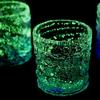 Kubakasa-ya Ryukyu Glass Rock Glass Okinawa Souvenir Fire Coral Glass Blue Glow-in-the-Dark Height: Approx. 8.0cm Diameter: Approx. 8.0cm