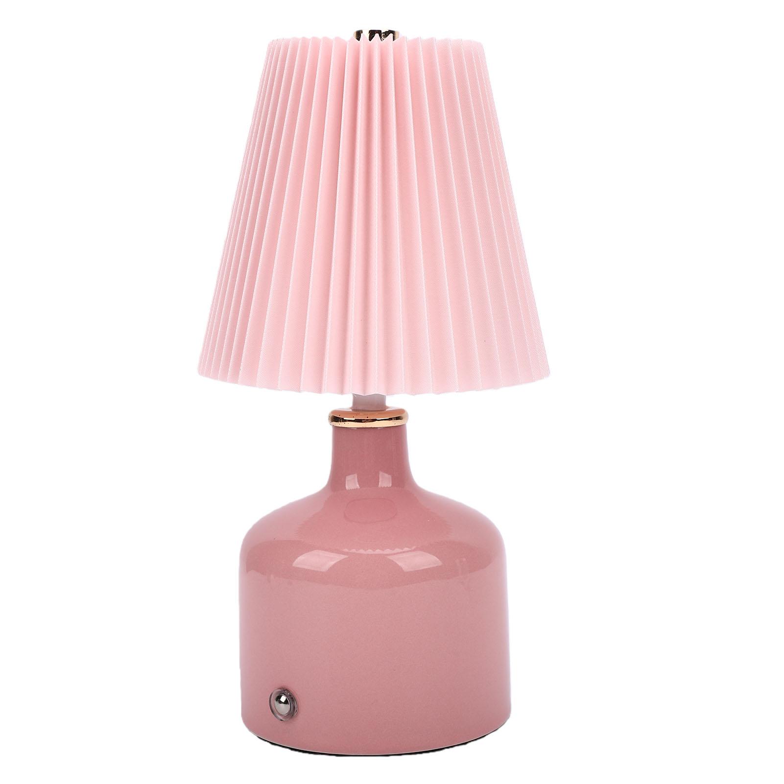 

Pleated Desk Lamp Rechargeable Vintage Night Light for Bedside Table Nightstand 3 Color Temperatures Type 2