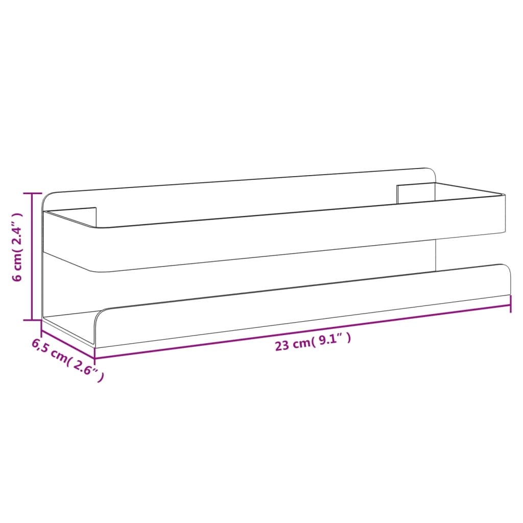 Duschregal Mattschwarz 23 x 6,5 x 6 cm Gebürsteter Edelstahl 304
