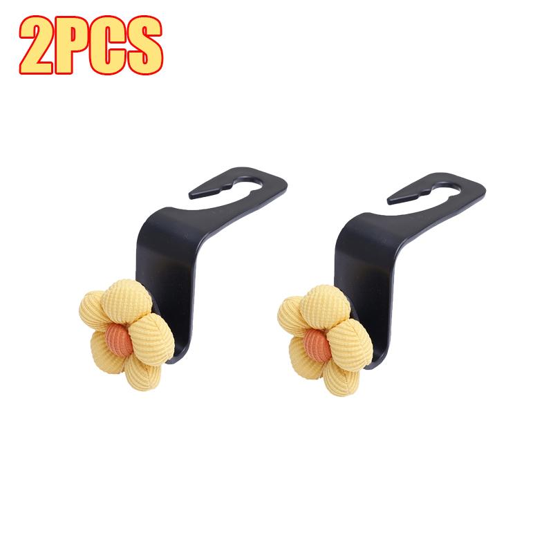 Multi-functional Car Seat Headrest Hooks Cute Floral Backrest Creative Storage Hooks Car Decor Auto Interior Accessories