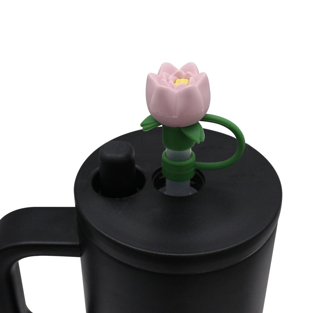 10mm Rose Flower Straw Cover for Stanley,Large Silicone Diameter Dust Proof Straw Plug Cap,Cup Accessorie,Valentine's Day Gift
