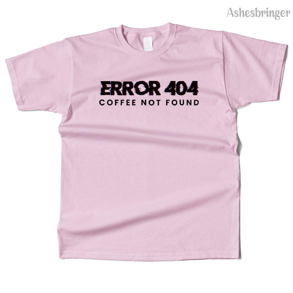 Mens Cotton Error 404 Coffee Not Found Graphic Funny T Shirt Street Casual Style Tee for Men and Women