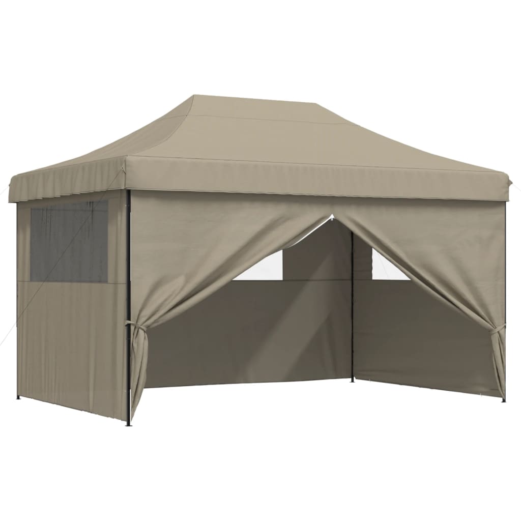 Vidaxl Pop-Up Party Tent with 4 Walls, Taupe