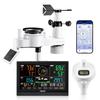 VEVOR 7-in-1 Wi-Fi Weather Station with APP, 190.5 Mm Display, Wireless Solar Powered Outdoor Sensor, with Pool Thermometer, Rain Gauge