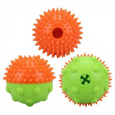 Leckerli-verteilender Puzzleball für mittelgroße bis große Hunde, TPR-Kauspielzeug mit Noppen, Zahnreinigungstextur, Futteraustritt, Haustierspielzeug für langsames Fressen