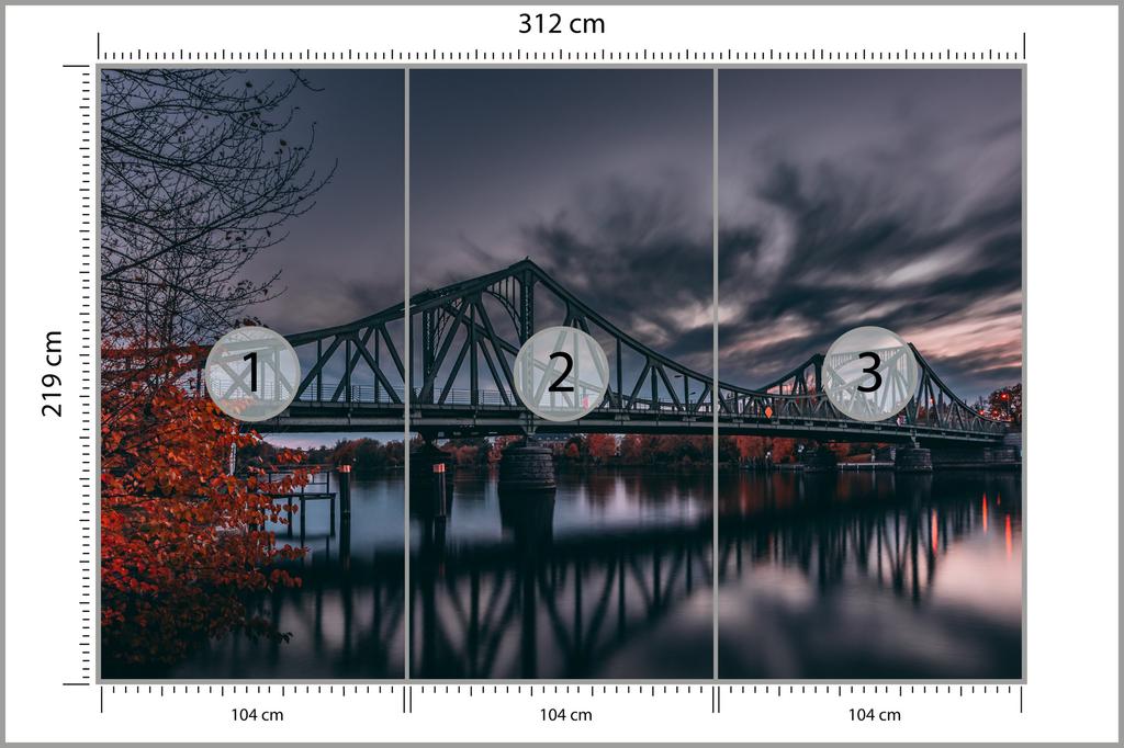 Photomural Bridge 3D Washable Fleece 312x219