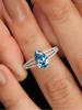 925 Sterling Silver Vintage Fashion Sea Blue Pear Zircon Ring For Women Engagement Wedding Simple High Quality Fine Jewelry
